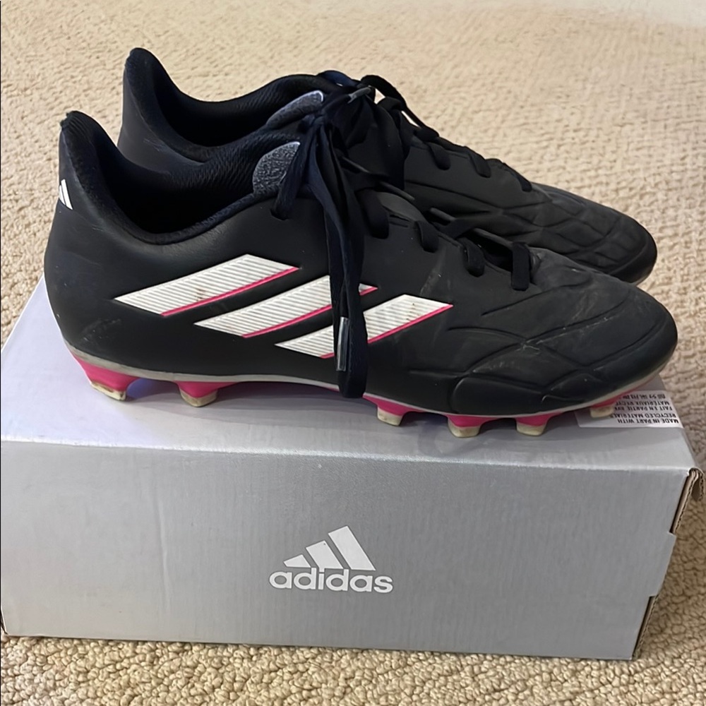 Adidas Black and White Athletic Soccer Cleats
